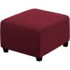 imageHVERSAILTEX Ottoman Cover Stretch Ottoman Slipcover Round Ottoman Storage Cover Folding Stool Covers Furniture Protector Cover for Footrest Ottoman Fit Dia 20quot  23quot ChocolateWineBurgundy