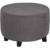imageHVERSAILTEX Real Velvet Plush 1 Piece Form Fit Stretch Rectangle Folding Storage Covers Ottoman Slipcovers Removable Footstool Protect Footrest Covers Elastic Bottom Machine WashableLarge GreyGrey