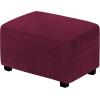 imageHVERSAILTEX Real Velvet Plush 1 Piece Form Fit Stretch Rectangle Folding Storage Covers Ottoman Slipcovers Removable Footstool Protect Footrest Covers Elastic Bottom Machine WashableLarge GreyWineBurgundy