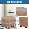 imageHVERSAILTEX Real Velvet Plush 1 Piece Form Fit Stretch Rectangle Folding Storage Covers Ottoman Slipcovers Removable Footstool Protect Footrest Covers Elastic Bottom Machine WashableLarge GreyCamel