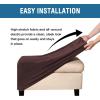 imageHVERSAILTEX Real Velvet Plush 1 Piece Form Fit Stretch Rectangle Folding Storage Covers Ottoman Slipcovers Removable Footstool Protect Footrest Covers Elastic Bottom Machine WashableLarge GreyBrown