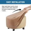 imageHVERSAILTEX Real Velvet Plush 1 Piece Form Fit Stretch Rectangle Folding Storage Covers Ottoman Slipcovers Removable Footstool Protect Footrest Covers Elastic Bottom Machine WashableLarge GreyCamel