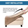 imageHVERSAILTEX Real Velvet Plush 1 Piece Form Fit Stretch Rectangle Folding Storage Covers Ottoman Slipcovers Removable Footstool Protect Footrest Covers Elastic Bottom Machine WashableLarge GreyCamel