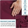 imageHVERSAILTEX Real Velvet Plush 1 Piece Form Fit Stretch Rectangle Folding Storage Covers Ottoman Slipcovers Removable Footstool Protect Footrest Covers Elastic Bottom Machine WashableLarge GreyWineBurgundy