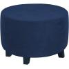 imageHVERSAILTEX Real Velvet Plush 1 Piece Form Fit Stretch Rectangle Folding Storage Covers Ottoman Slipcovers Removable Footstool Protect Footrest Covers Elastic Bottom Machine WashableLarge GreyNavy