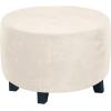 imageHVERSAILTEX Real Velvet Plush 1 Piece Form Fit Stretch Rectangle Folding Storage Covers Ottoman Slipcovers Removable Footstool Protect Footrest Covers Elastic Bottom Machine WashableLarge GreyIvory