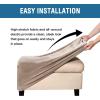 imageHVERSAILTEX Real Velvet Plush 1 Piece Form Fit Stretch Rectangle Folding Storage Covers Ottoman Slipcovers Removable Footstool Protect Footrest Covers Elastic Bottom Machine WashableLarge GreyTaupe