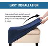 imageHVERSAILTEX Real Velvet Plush 1 Piece Form Fit Stretch Rectangle Folding Storage Covers Ottoman Slipcovers Removable Footstool Protect Footrest Covers Elastic Bottom Machine WashableLarge GreyNavy