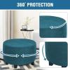 imageHVERSAILTEX Real Velvet Plush 1 Piece Form Fit Stretch Rectangle Folding Storage Covers Ottoman Slipcovers Removable Footstool Protect Footrest Covers Elastic Bottom Machine WashableLarge GreyDeep Teal