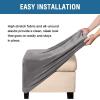 imageHVERSAILTEX Real Velvet Plush 1 Piece Form Fit Stretch Rectangle Folding Storage Covers Ottoman Slipcovers Removable Footstool Protect Footrest Covers Elastic Bottom Machine WashableLarge GreyGrey