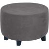 imageHVERSAILTEX Real Velvet Plush 1 Piece Form Fit Stretch Rectangle Folding Storage Covers Ottoman Slipcovers Removable Footstool Protect Footrest Covers Elastic Bottom Machine WashableLarge GreyGrey