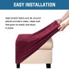 imageHVERSAILTEX Real Velvet Plush 1 Piece Form Fit Stretch Rectangle Folding Storage Covers Ottoman Slipcovers Removable Footstool Protect Footrest Covers Elastic Bottom Machine WashableLarge GreyWineBurgundy