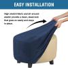 imageHVERSAILTEX Real Velvet Plush 1 Piece Form Fit Stretch Rectangle Folding Storage Covers Ottoman Slipcovers Removable Footstool Protect Footrest Covers Elastic Bottom Machine WashableLarge GreyNavy