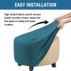 imageHVERSAILTEX Real Velvet Plush 1 Piece Form Fit Stretch Rectangle Folding Storage Covers Ottoman Slipcovers Removable Footstool Protect Footrest Covers Elastic Bottom Machine WashableLarge GreyDeep Teal