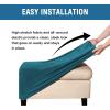 imageHVERSAILTEX Real Velvet Plush 1 Piece Form Fit Stretch Rectangle Folding Storage Covers Ottoman Slipcovers Removable Footstool Protect Footrest Covers Elastic Bottom Machine WashableLarge GreyDeep Teal