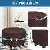imageHVERSAILTEX Real Velvet Plush 1 Piece Form Fit Stretch Rectangle Folding Storage Covers Ottoman Slipcovers Removable Footstool Protect Footrest Covers Elastic Bottom Machine WashableLarge GreyBrown