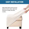 imageHVERSAILTEX Real Velvet Plush 1 Piece Form Fit Stretch Rectangle Folding Storage Covers Ottoman Slipcovers Removable Footstool Protect Footrest Covers Elastic Bottom Machine WashableLarge GreyIvory