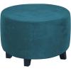 imageHVERSAILTEX Real Velvet Plush 1 Piece Form Fit Stretch Rectangle Folding Storage Covers Ottoman Slipcovers Removable Footstool Protect Footrest Covers Elastic Bottom Machine WashableLarge GreyDeep Teal