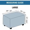 imageHVERSAILTEX Real Velvet Plush 1 Piece Form Fit Stretch Rectangle Folding Storage Covers Ottoman Slipcovers Removable Footstool Protect Footrest Covers Elastic Bottom Machine WashableLarge GreyStone Blue