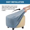imageHVERSAILTEX Real Velvet Plush 1 Piece Form Fit Stretch Rectangle Folding Storage Covers Ottoman Slipcovers Removable Footstool Protect Footrest Covers Elastic Bottom Machine WashableLarge GreyStone Blue