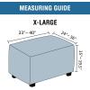 imageHVERSAILTEX Real Velvet Plush 1 Piece Form Fit Stretch Rectangle Folding Storage Covers Ottoman Slipcovers Removable Footstool Protect Footrest Covers Elastic Bottom Machine WashableLarge GreyNavy