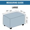 imageHVERSAILTEX Real Velvet Plush 1 Piece Form Fit Stretch Rectangle Folding Storage Covers Ottoman Slipcovers Removable Footstool Protect Footrest Covers Elastic Bottom Machine WashableLarge GreyPeacock Blue