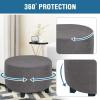 imageHVERSAILTEX Real Velvet Plush 1 Piece Form Fit Stretch Rectangle Folding Storage Covers Ottoman Slipcovers Removable Footstool Protect Footrest Covers Elastic Bottom Machine WashableLarge GreyGrey