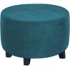 imageHVERSAILTEX Real Velvet Plush 1 Piece Form Fit Stretch Rectangle Folding Storage Covers Ottoman Slipcovers Removable Footstool Protect Footrest Covers Elastic Bottom Machine WashableLarge GreyDeep Teal