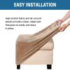 imageHVERSAILTEX Real Velvet Plush 1 Piece Form Fit Stretch Rectangle Folding Storage Covers Ottoman Slipcovers Removable Footstool Protect Footrest Covers Elastic Bottom Machine WashableLarge GreyCamel
