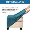 imageHVERSAILTEX Real Velvet Plush 1 Piece Form Fit Stretch Rectangle Folding Storage Covers Ottoman Slipcovers Removable Footstool Protect Footrest Covers Elastic Bottom Machine WashableLarge GreyDeep Teal