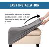 imageHVERSAILTEX Real Velvet Plush 1 Piece Form Fit Stretch Rectangle Folding Storage Covers Ottoman Slipcovers Removable Footstool Protect Footrest Covers Elastic Bottom Machine WashableLarge GreyGrey