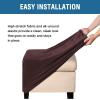 imageHVERSAILTEX Real Velvet Plush 1 Piece Form Fit Stretch Rectangle Folding Storage Covers Ottoman Slipcovers Removable Footstool Protect Footrest Covers Elastic Bottom Machine WashableLarge GreyBrown