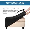imageHVERSAILTEX Real Velvet Plush 1 Piece Form Fit Stretch Rectangle Folding Storage Covers Ottoman Slipcovers Removable Footstool Protect Footrest Covers Elastic Bottom Machine WashableLarge GreyJet Black