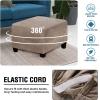 imageHVERSAILTEX Real Velvet Plush 1 Piece Form Fit Stretch Rectangle Folding Storage Covers Ottoman Slipcovers Removable Footstool Protect Footrest Covers Elastic Bottom Machine WashableLarge GreyTaupe