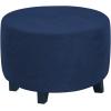imageHVERSAILTEX Real Velvet Plush 1 Piece Form Fit Stretch Rectangle Folding Storage Covers Ottoman Slipcovers Removable Footstool Protect Footrest Covers Elastic Bottom Machine WashableLarge GreyNavy