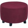 imageHVERSAILTEX Real Velvet Plush 1 Piece Form Fit Stretch Rectangle Folding Storage Covers Ottoman Slipcovers Removable Footstool Protect Footrest Covers Elastic Bottom Machine WashableLarge GreyWineBurgundy