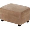 imageHVERSAILTEX Real Velvet Plush 1 Piece Form Fit Stretch Rectangle Folding Storage Covers Ottoman Slipcovers Removable Footstool Protect Footrest Covers Elastic Bottom Machine WashableLarge GreyCamel