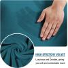 imageHVERSAILTEX Real Velvet Plush 1 Piece Form Fit Stretch Rectangle Folding Storage Covers Ottoman Slipcovers Removable Footstool Protect Footrest Covers Elastic Bottom Machine WashableLarge GreyDeep Teal