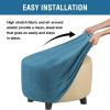 imageHVERSAILTEX Real Velvet Plush 1 Piece Form Fit Stretch Rectangle Folding Storage Covers Ottoman Slipcovers Removable Footstool Protect Footrest Covers Elastic Bottom Machine WashableLarge GreyPeacock Blue