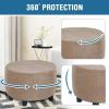 imageHVERSAILTEX Real Velvet Plush 1 Piece Form Fit Stretch Rectangle Folding Storage Covers Ottoman Slipcovers Removable Footstool Protect Footrest Covers Elastic Bottom Machine WashableLarge GreyTaupe