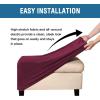 imageHVERSAILTEX Real Velvet Plush 1 Piece Form Fit Stretch Rectangle Folding Storage Covers Ottoman Slipcovers Removable Footstool Protect Footrest Covers Elastic Bottom Machine WashableLarge GreyWineBurgundy