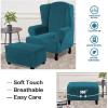 imageHVERSAILTEX Real Velvet Plush 1 Piece Form Fit Stretch Rectangle Folding Storage Covers Ottoman Slipcovers Removable Footstool Protect Footrest Covers Elastic Bottom Machine WashableLarge GreyDeep Teal