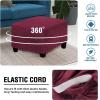 imageHVERSAILTEX Real Velvet Plush 1 Piece Form Fit Stretch Rectangle Folding Storage Covers Ottoman Slipcovers Removable Footstool Protect Footrest Covers Elastic Bottom Machine WashableLarge GreyWineBurgundy