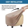 imageHVERSAILTEX Real Velvet Plush 1 Piece Form Fit Stretch Rectangle Folding Storage Covers Ottoman Slipcovers Removable Footstool Protect Footrest Covers Elastic Bottom Machine WashableLarge GreyTaupe