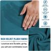 imageHVERSAILTEX Real Velvet Plush 1 Piece Form Fit Stretch Rectangle Folding Storage Covers Ottoman Slipcovers Removable Footstool Protect Footrest Covers Elastic Bottom Machine WashableLarge GreyDeep Teal