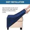 imageHVERSAILTEX Real Velvet Plush 1 Piece Form Fit Stretch Rectangle Folding Storage Covers Ottoman Slipcovers Removable Footstool Protect Footrest Covers Elastic Bottom Machine WashableLarge GreyNavy