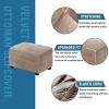 imageHVERSAILTEX Real Velvet Plush 1 Piece Form Fit Stretch Rectangle Folding Storage Covers Ottoman Slipcovers Removable Footstool Protect Footrest Covers Elastic Bottom Machine WashableLarge GreyTaupe