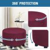 imageHVERSAILTEX Real Velvet Plush 1 Piece Form Fit Stretch Rectangle Folding Storage Covers Ottoman Slipcovers Removable Footstool Protect Footrest Covers Elastic Bottom Machine WashableLarge GreyWineBurgundy