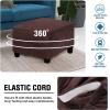 imageHVERSAILTEX Real Velvet Plush 1 Piece Form Fit Stretch Rectangle Folding Storage Covers Ottoman Slipcovers Removable Footstool Protect Footrest Covers Elastic Bottom Machine WashableLarge GreyBrown