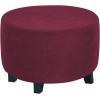 imageHVERSAILTEX Real Velvet Plush 1 Piece Form Fit Stretch Rectangle Folding Storage Covers Ottoman Slipcovers Removable Footstool Protect Footrest Covers Elastic Bottom Machine WashableLarge GreyWineBurgundy